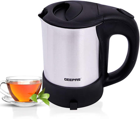 Geepas Stainless Steel Travel Kettle, Silver/Black, 1100 W, 0.5 L, GK175 - Al Kabayel Discount CentreGeepas Stainless Steel Travel Kettle, Silver/Black, 1100 W, 0.5 L, GK175Electric KettlesGEEPASAl Kabayel Discount Centre