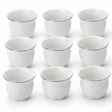 Germax 12pcs White Ceramic Cawa Cup Set with Unique Artistic Design and Golden Rim 80ml Premium Espresso Style Cups for Serving Coffee and Tea - Al Kabayel Discount CentreGermax 12pcs White Ceramic Cawa Cup Set with Unique Artistic Design and Golden Rim 80ml Premium Espresso Style Cups for Serving Coffee and TeaTea SetsGERMAXAl Kabayel Discount Centre