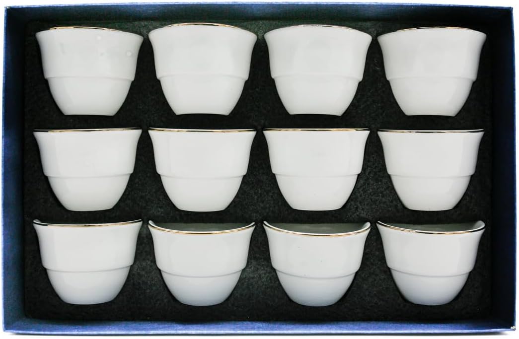 Germax Ceramic 12Pcs Cermic Cawa Cup 50ML - White&Gold - Al Kabayel Discount CentreGermax Ceramic 12Pcs Cermic Cawa Cup 50ML - White&GoldTea CupsGERMAXAl Kabayel Discount Centre