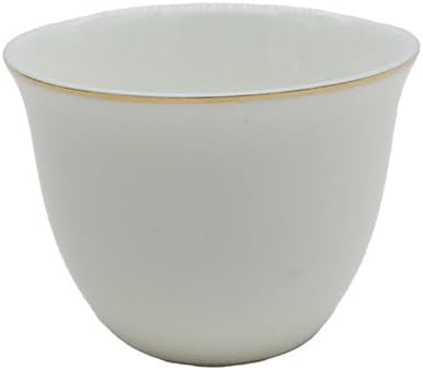 Germax Ceramic Cawa Cups for Tea Coffee Perfect for Home Office Coffee Shops Set of 6Pcs(70ML) - White&Gold  - Al Kabayel Discount CentreGermax Ceramic Cawa Cups for Tea Coffee Perfect for Home Office Coffee Shops Set of 6Pcs(70ML) - White&Gold Tea CupsGERMAXAl Kabayel Discount Centre