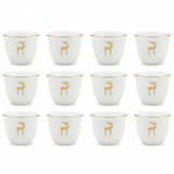 Germax Classic White Ceramic Arabic Cawa Cups Set of 12 Gold Rim Deer Motif Traditional Gahwa Coffee Cups 80 ml - Al Kabayel Discount CentreGermax Classic White Ceramic Arabic Cawa Cups Set of 12 Gold Rim Deer Motif Traditional Gahwa Coffee Cups 80 mlTea CupsGERMAXAl Kabayel Discount Centre