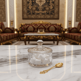 Germax Crystal Glass Sugar Pot with Lid | Diamond - Cut | 10×15cm - Al Kabayel Discount CentreGermax Crystal Glass Sugar Pot with Lid | Diamond - Cut | 10×15cmJars & Food SaversGERMAXAl Kabayel Discount Centre