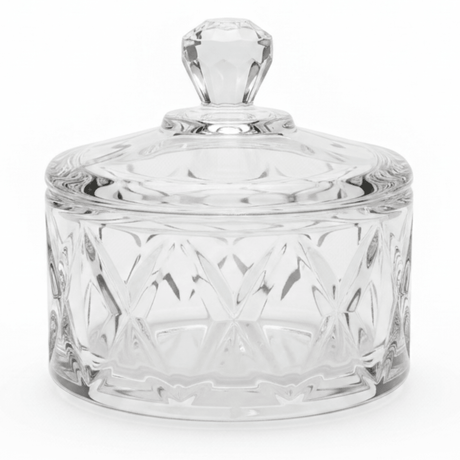 Germax Crystal Glass Sugar Pot with Lid | Diamond - Cut | 10×15cm - Al Kabayel Discount CentreGermax Crystal Glass Sugar Pot with Lid | Diamond - Cut | 10×15cmJars & Food SaversGERMAXAl Kabayel Discount Centre