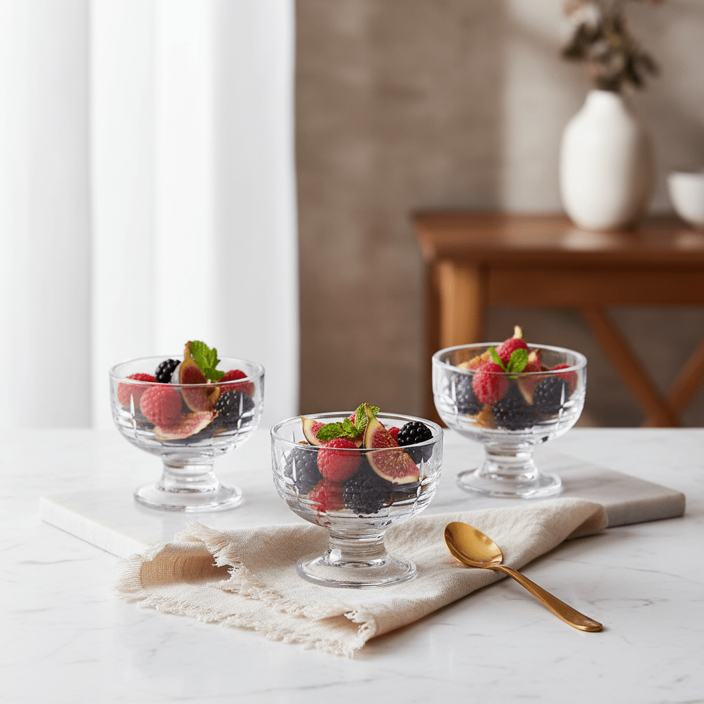 Germax Elegant 150ml Clear Glass Ice Cream Dessert Bowls for Home, Café & Restaurant Use – Stylish Serving Bowl Set of 3 - Al Kabayel Discount CentreGermax Elegant 150ml Clear Glass Ice Cream Dessert Bowls for Home, Café & Restaurant Use – Stylish Serving Bowl Set of 3TumblersGERMAXAl Kabayel Discount Centre