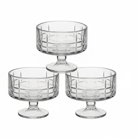 Germax Elegant 150ml Clear Glass Ice Cream Dessert Bowls for Home, Café & Restaurant Use – Stylish Serving Bowl Set of 3 - Al Kabayel Discount CentreGermax Elegant 150ml Clear Glass Ice Cream Dessert Bowls for Home, Café & Restaurant Use – Stylish Serving Bowl Set of 3TumblersGERMAXAl Kabayel Discount Centre