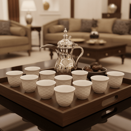 Germax Elegant White Ceramic Arabic Cawa Coffee Cups Set of 12 Silver Rim Minimal Luxury Design 80 ml - Al Kabayel Discount CentreGermax Elegant White Ceramic Arabic Cawa Coffee Cups Set of 12 Silver Rim Minimal Luxury Design 80 mlTea CupsGERMAXAl Kabayel Discount Centre