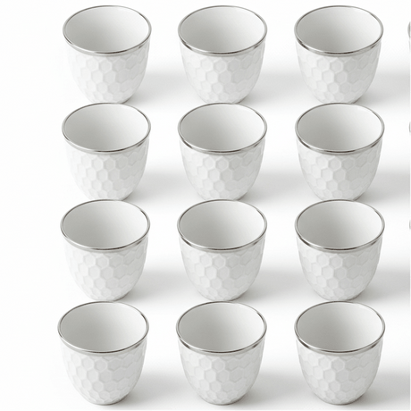 Germax Elegant White Ceramic Arabic Cawa Coffee Cups Set of 12 Silver Rim Minimal Luxury Design 80 ml - Al Kabayel Discount CentreGermax Elegant White Ceramic Arabic Cawa Coffee Cups Set of 12 Silver Rim Minimal Luxury Design 80 mlTea CupsGERMAXAl Kabayel Discount Centre