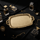 Germax gold metal rectangle serving tray with handle 33*18cm - Al Kabayel Discount CentreGermax gold metal rectangle serving tray with handle 33*18cmServing TraysGERMAXAl Kabayel Discount Centre