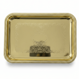 Germax Gold Rectangle Serving Tray – 24×17cm | Decorative Metal Tray for Hospitality & Majlis - Al Kabayel Discount CentreGermax Gold Rectangle Serving Tray – 24×17cm | Decorative Metal Tray for Hospitality & MajlisServing TraysGERMAXAl Kabayel Discount Centre