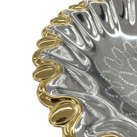 Germax Gold & Silver Metal Footed Serving Tray – 28cm - Al Kabayel Discount CentreGermax Gold & Silver Metal Footed Serving Tray – 28cmServing TraysGERMAXAl Kabayel Discount Centre