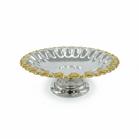 Germax Gold & Silver Metal Footed Serving Tray – 28cm - Al Kabayel Discount CentreGermax Gold & Silver Metal Footed Serving Tray – 28cmServing TraysGERMAXAl Kabayel Discount Centre