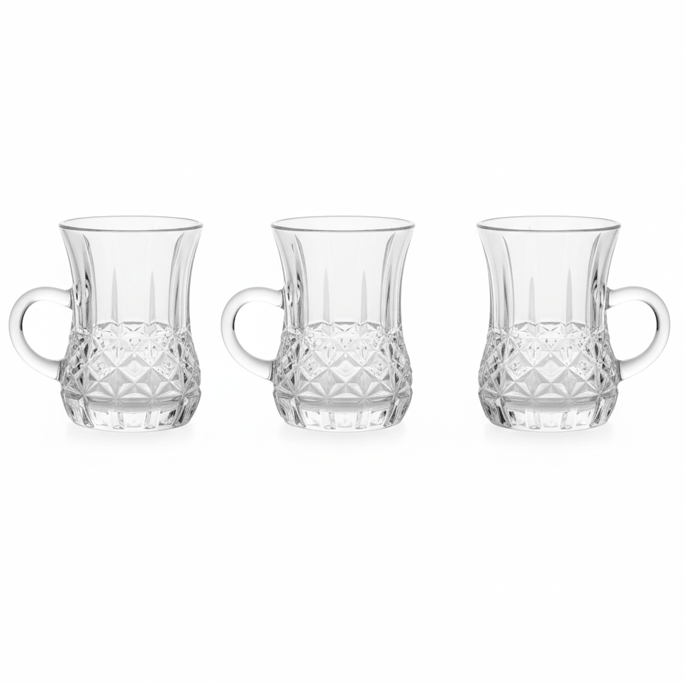 Germax Luxury Crystal Diamond - Cut Tea Glass Set of 3 Pieces | 100ml | Premium Glassware for Home & Gifting - Al Kabayel Discount CentreGermax Luxury Crystal Diamond - Cut Tea Glass Set of 3 Pieces | 100ml | Premium Glassware for Home & GiftingTumblersGermaxAl Kabayel Discount Centre