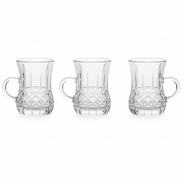 Germax Luxury Crystal Diamond - Cut Tea Glass Set of 3 Pieces | 100ml | Premium Glassware for Home & Gifting - Al Kabayel Discount CentreGermax Luxury Crystal Diamond - Cut Tea Glass Set of 3 Pieces | 100ml | Premium Glassware for Home & GiftingTumblersGermaxAl Kabayel Discount Centre