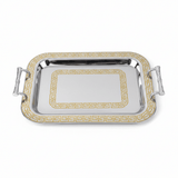 Germax Luxury Gold & Silver Stainless Steel Serving Tray with Handles — 55×34 cm - Al Kabayel Discount CentreGermax Luxury Gold & Silver Stainless Steel Serving Tray with Handles — 55×34 cmServing TraysGERMAXAl Kabayel Discount Centre