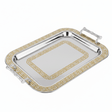 Germax Luxury Gold & Silver Stainless Steel Serving Tray with Handles — 55×34 cm - Al Kabayel Discount CentreGermax Luxury Gold & Silver Stainless Steel Serving Tray with Handles — 55×34 cmServing TraysGERMAXAl Kabayel Discount Centre