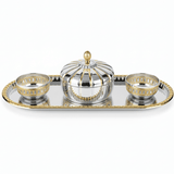 Germax Luxury Silver Metal Candy Pot with Matching Serving Tray – Elegant Sweet Presentation Set 35×15 cm - Al Kabayel Discount CentreGermax Luxury Silver Metal Candy Pot with Matching Serving Tray – Elegant Sweet Presentation Set 35×15 cmServing TraysGERMAXAl Kabayel Discount Centre