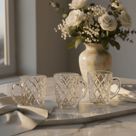 Germax Premium Glass Mug Set of Three Pieces with Gold Rim Design and 150 ml - Al Kabayel Discount CentreGermax Premium Glass Mug Set of Three Pieces with Gold Rim Design and 150 mlTumblersGermaxAl Kabayel Discount Centre