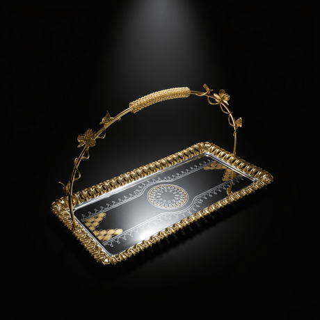 Germax Premium Silver & Gold Rectangular Serving Tray with Handles – 38×18cm - Al Kabayel Discount CentreGermax Premium Silver & Gold Rectangular Serving Tray with Handles – 38×18cmServing TraysGERMAXAl Kabayel Discount Centre