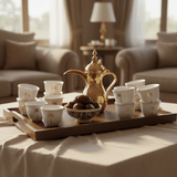 Germax Premium White Ceramic Arabic Coffee Cawa Cups Set of 12 Gold Rim Palm Tree Elegant Design 80 ml - Al Kabayel Discount CentreGermax Premium White Ceramic Arabic Coffee Cawa Cups Set of 12 Gold Rim Palm Tree Elegant Design 80 mlTea CupsGERMAXAl Kabayel Discount Centre