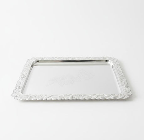 Germax Rectangular Steel Tray – Decorative Silver Shine | 31×22 cm Luxury Finish - Al Kabayel Discount CentreGermax Rectangular Steel Tray – Decorative Silver Shine | 31×22 cm Luxury FinishServing TraysGERMAXAl Kabayel Discount Centre