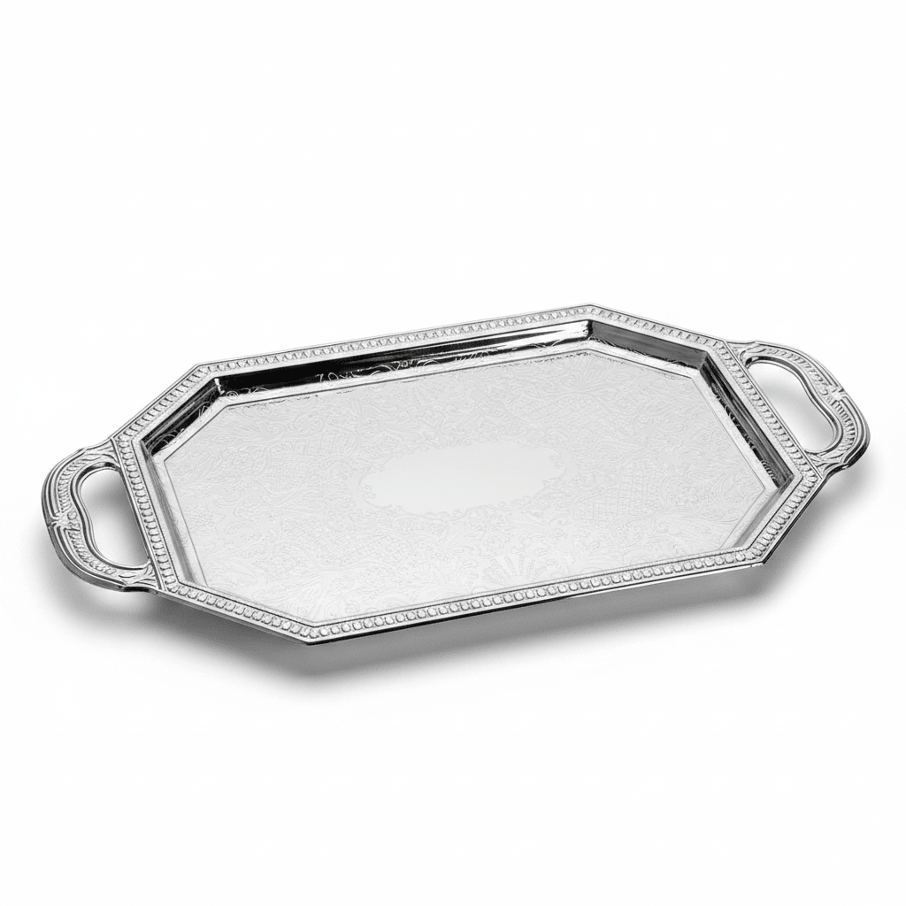 Germax Silver Metal Elegant Serving Tray – 20×10cm - Al Kabayel Discount CentreGermax Silver Metal Elegant Serving Tray – 20×10cmServing TraysGERMAXAl Kabayel Discount Centre