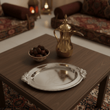 Germax Silver Oval Serving Tray – 27×18 cm | Engraved Floral Design with Decorative Handles - Al Kabayel Discount CentreGermax Silver Oval Serving Tray – 27×18 cm | Engraved Floral Design with Decorative HandlesServing TraysGERMAXAl Kabayel Discount Centre