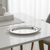 Germax Silver Oval Serving Tray – 27×18 cm | Engraved Floral Design with Decorative Handles - Al Kabayel Discount CentreGermax Silver Oval Serving Tray – 27×18 cm | Engraved Floral Design with Decorative HandlesServing TraysGERMAXAl Kabayel Discount Centre