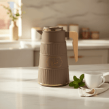 Germax Vacuum Flask 1 Litre | Insulated Arabic Thermos with Wooden Handle – Brown / Sage Grey / Cream - Al Kabayel Discount CentreGermax Vacuum Flask 1 Litre | Insulated Arabic Thermos with Wooden Handle – Brown / Sage Grey / CreamThermosGERMAXAl Kabayel Discount Centre