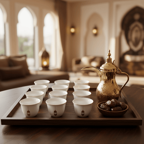 Germax White Ceramic Arabic Cawa Coffee Cups Set of 12 Gold Rim Lantern Design Traditional Gahwa Cups 80 ml - Al Kabayel Discount CentreGermax White Ceramic Arabic Cawa Coffee Cups Set of 12 Gold Rim Lantern Design Traditional Gahwa Cups 80 mlTea CupsGERMAXAl Kabayel Discount Centre