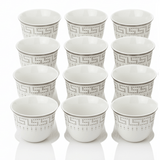 Germax White Ceramic Arabic Cawa Cups Set of 12 Silver Rim Elegant Design Traditional Coffee Cups 80 ml - Al Kabayel Discount CentreGermax White Ceramic Arabic Cawa Cups Set of 12 Silver Rim Elegant Design Traditional Coffee Cups 80 mlTea CupsGERMAXAl Kabayel Discount Centre
