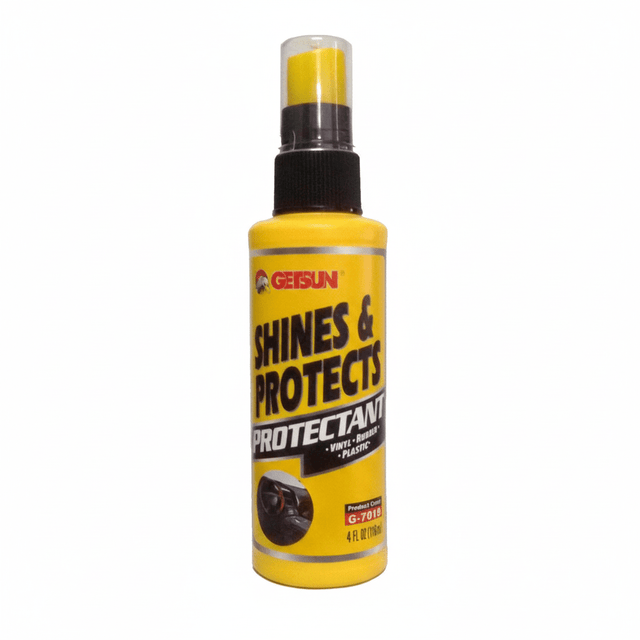 Getsun Shines & Protects Protectant for Vinyl, Rubber & Plastic - High Gloss & Sunscreen Formulation - 118ML - Al Kabayel Discount CentreGetsun Shines & Protects Protectant for Vinyl, Rubber & Plastic - High Gloss & Sunscreen Formulation - 118MLAutomotiveGetsunAl Kabayel Discount Centre