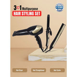 Geepas 3-in-1 Hair Dryer, Hair Straightener & Hair Curler GHF86055