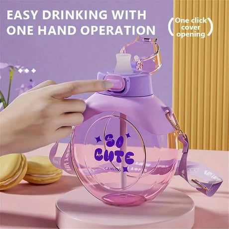 Giavos Kids Transparent Water Bottle 500ml with Adjustable Strap, Lavender - Al Kabayel Discount CentreGiavos Kids Transparent Water Bottle 500ml with Adjustable Strap, LavenderWater BottlesGIAVOSAl Kabayel Discount Centre
