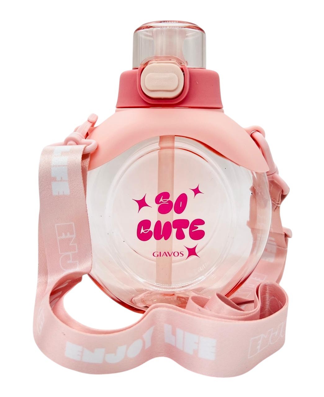 Giavos Kids Transparent Water Bottle 500ml with Adjustable Strap, Pink - Al Kabayel Discount CentreGiavos Kids Transparent Water Bottle 500ml with Adjustable Strap, PinkWater BottlesGIAVOSAl Kabayel Discount Centre