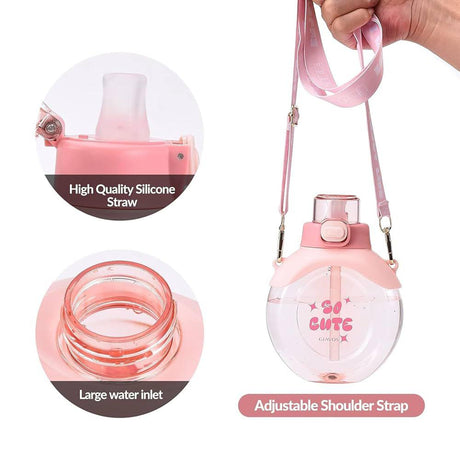 Giavos Kids Transparent Water Bottle 500ml with Adjustable Strap, Pink - Al Kabayel Discount CentreGiavos Kids Transparent Water Bottle 500ml with Adjustable Strap, PinkWater BottlesGIAVOSAl Kabayel Discount Centre