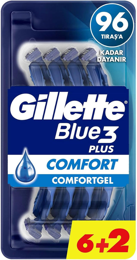 Gillette Blue3 Comfort Disposable Razors 6+2 Count - Al Kabayel Discount CentreGillette Blue3 Comfort Disposable Razors 6+2 CountPersonal Care & Styling ToolsGILLETTEAl Kabayel Discount Centre