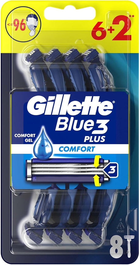 Gillette Blue3 Comfort Disposable Razors 6+2 Count - Al Kabayel Discount CentreGillette Blue3 Comfort Disposable Razors 6+2 CountPersonal Care & Styling ToolsGILLETTEAl Kabayel Discount Centre