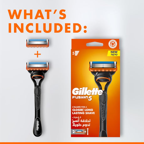 Gillette Fusion 5 Men's Razor 1 Handle + 2 Blades - Al Kabayel Discount CentreGillette Fusion 5 Men's Razor 1 Handle + 2 BladesPersonal Care & Styling ToolsGILLETTEAl Kabayel Discount Centre