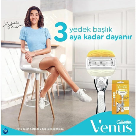 Gillette Venus Comfortglide Coconut Scent Plus Olay Women's Razor Handle + 2 Blade Refills - Al Kabayel Discount CentreGillette Venus Comfortglide Coconut Scent Plus Olay Women's Razor Handle + 2 Blade RefillsPersonal Care & Styling ToolsGILLETTEAl Kabayel Discount Centre