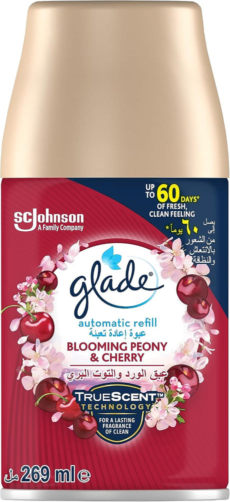 Glade Automatic Refill Blooming Peony & Cherry, 269ml - Al Kabayel Discount CentreGlade Automatic Refill Blooming Peony & Cherry, 269mlAir FreshenersSC JOHNSONAl Kabayel Discount Centre