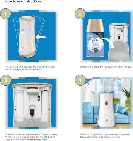 Glade Automatic Refill Clean Linen, 269ml - Al Kabayel Discount CentreGlade Automatic Refill Clean Linen, 269mlAir FreshenersSC JOHNSONAl Kabayel Discount Centre