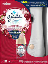 Glade Automatic Spray Holder With Blooming Peony & Cherry Air Freshener , 269ml - Al Kabayel Discount CentreGlade Automatic Spray Holder With Blooming Peony & Cherry Air Freshener , 269mlAir FreshenersSC JOHNSONAl Kabayel Discount Centre