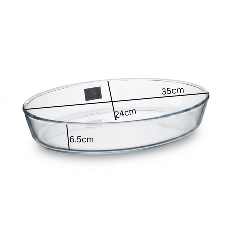 Glass Baking Dish 3L Oval – 35×24×6.5 cm - Al Kabayel Discount CentreGlass Baking Dish 3L Oval – 35×24×6.5 cmRoasting PansAKDCAl Kabayel Discount Centre