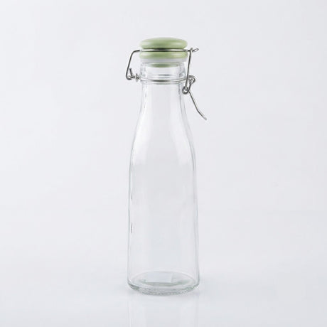 Glass Bottle With Swing-Top Clip Closure - 500ml - Light Blue / Light Green / Black - Al Kabayel Discount CentreGlass Bottle With Swing-Top Clip Closure - 500ml - Light Blue / Light Green / BlackWater BottlesAKDCAl Kabayel Discount Centre