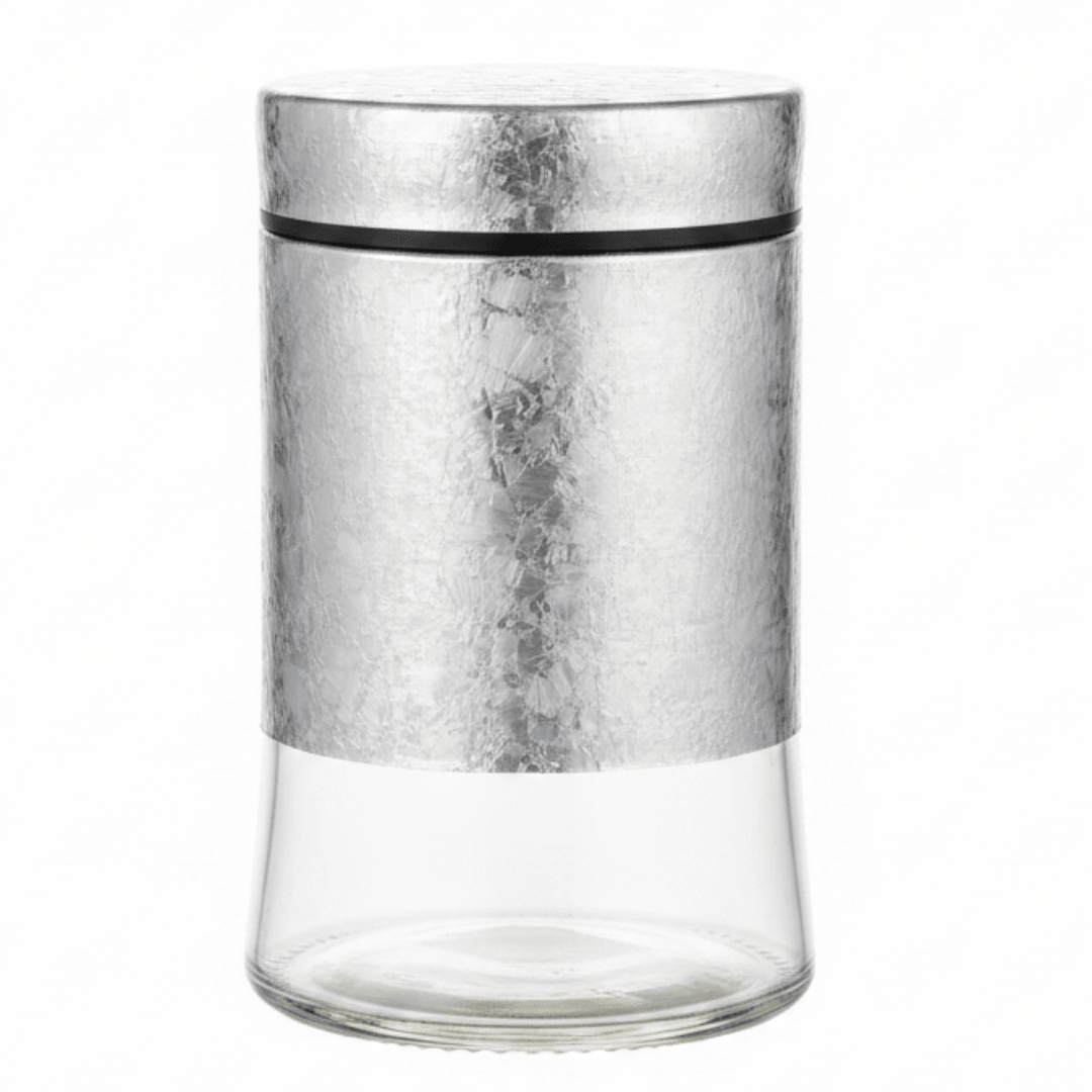 Glass Canister with Decorative Plastic Lid – 750ml - Silver / Brown - Al Kabayel Discount CentreGlass Canister with Decorative Plastic Lid – 750ml - Silver / BrownJars & Food SaversAKDCAl Kabayel Discount Centre