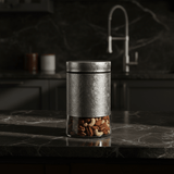 Glass Canister with Decorative Plastic Lid – 750ml - Silver / Brown - Al Kabayel Discount CentreGlass Canister with Decorative Plastic Lid – 750ml - Silver / BrownJars & Food SaversAKDCAl Kabayel Discount Centre