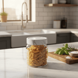Glass Canister with Elegant Marble-Pattern Plastic Lid | 1 Litre Airtight Storage Jar for Kitchen, Pantry & Home Organisation - Al Kabayel Discount CentreGlass Canister with Elegant Marble-Pattern Plastic Lid | 1 Litre Airtight Storage Jar for Kitchen, Pantry & Home OrganisationJars & Food SaversAKDCAl Kabayel Discount Centre