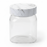 Glass Canister with Elegant Marble-Pattern Plastic Lid | 1 Litre Airtight Storage Jar for Kitchen, Pantry & Home Organisation - Al Kabayel Discount CentreGlass Canister with Elegant Marble-Pattern Plastic Lid | 1 Litre Airtight Storage Jar for Kitchen, Pantry & Home OrganisationJars & Food SaversAKDCAl Kabayel Discount Centre