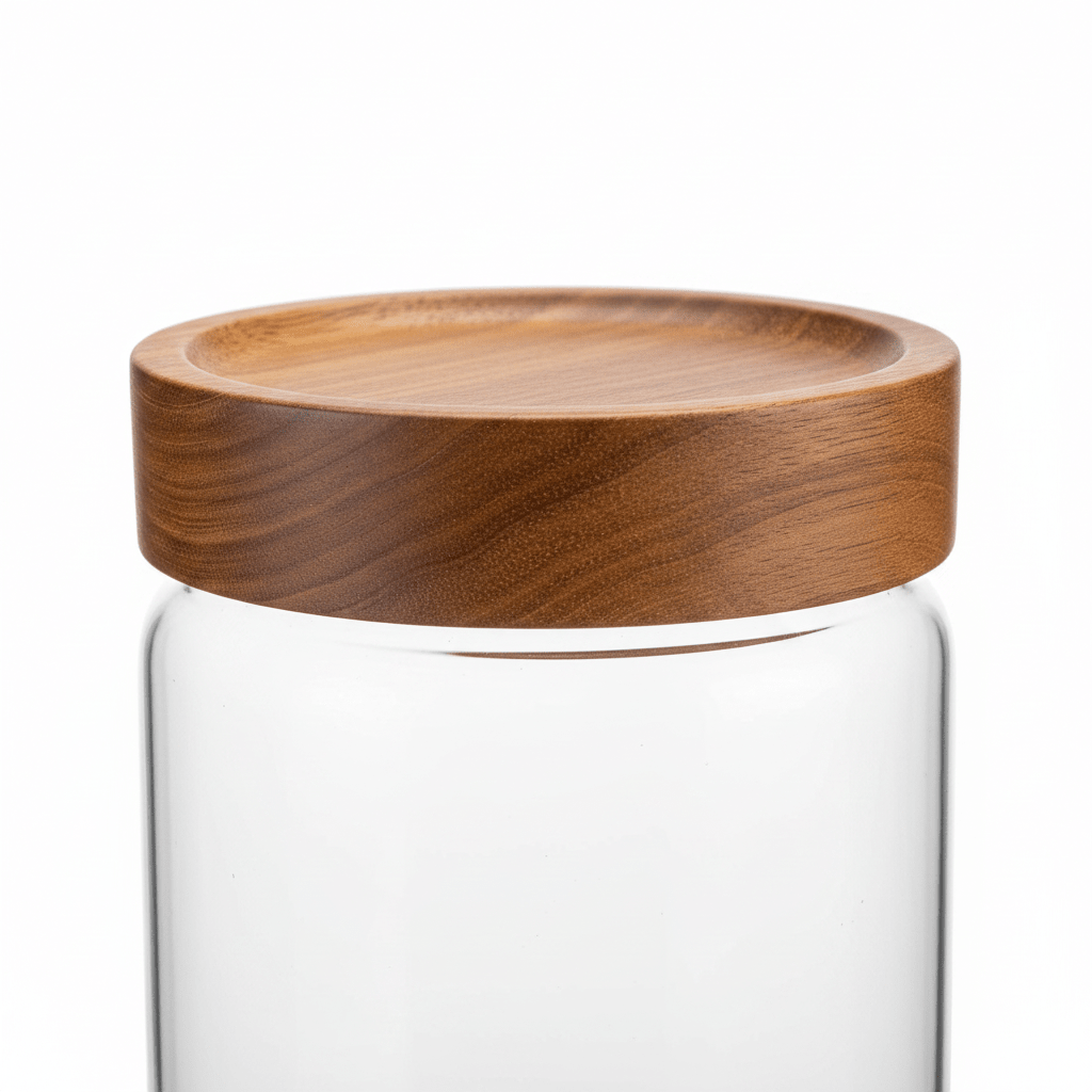 Glass Jar with Wooden Lid - 10×10 cm / 15×10 cm / 20×10 cm / 25×10 cm - Al Kabayel Discount CentreGlass Jar with Wooden Lid - 10×10 cm / 15×10 cm / 20×10 cm / 25×10 cmJars & Food SaversAKDCAl Kabayel Discount Centre