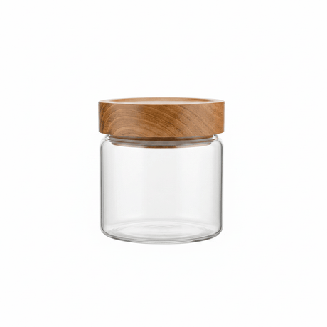 Glass Jar with Wooden Lid - 10×10 cm / 15×10 cm / 20×10 cm / 25×10 cm - Al Kabayel Discount CentreGlass Jar with Wooden Lid - 10×10 cm / 15×10 cm / 20×10 cm / 25×10 cmJars & Food SaversAKDCAl Kabayel Discount Centre